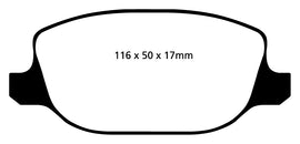 Pastiglie Freni Sportive EBC Gialle Posteriore ALFA ROMEO 159 1.75 Turbo Cv 200 dal 2009 al 2012 Pinza TRW Diametro disco 292mm