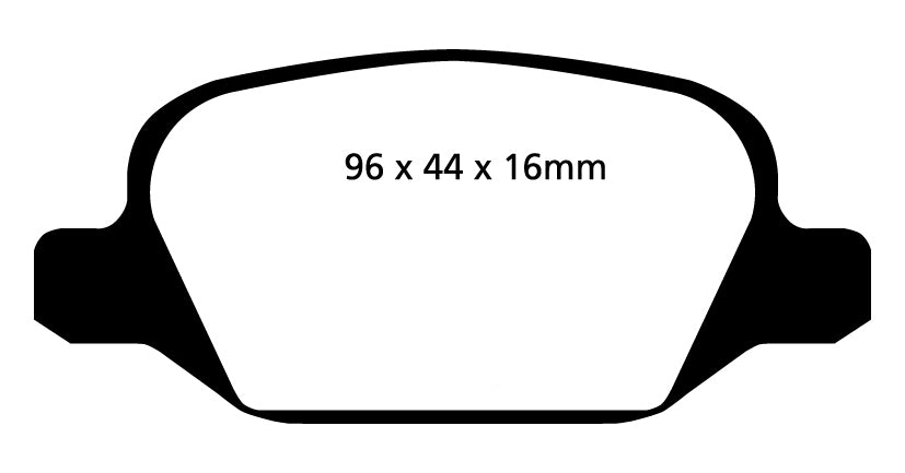 Pastiglie Freni Sportive EBC Gialle Posteriore ALFA ROMEO 147 1.6 TS Cv 105 dal 2000 al 2010 Pinza Girling/TRW Diametro disco 251mm