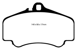 Pastiglie Freni Sportive EBC Gialle Anteriore PORSCHE 911 (996) 3.6 GT3 Cv 360 dal 1999 al 2001 Pinza Brembo Diametro disco 330mm