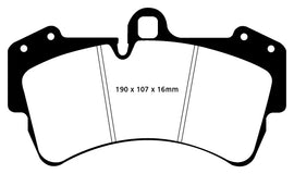 Pastiglie Freni Sportive EBC Gialle Anteriore AUDI Q7 4L 3.0 Supercharged Cv  dal 2010 al 2015 Pinza Brembo Diametro disco 350mm