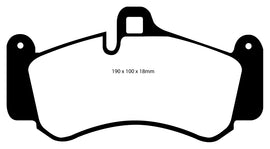 Pastiglie Freni Sportive EBC Gialle Anteriore PORSCHE 911 (996) 3.6 GT3 Cv 381 dal 2003 al 2005 Pinza Brembo Diametro disco 350mm