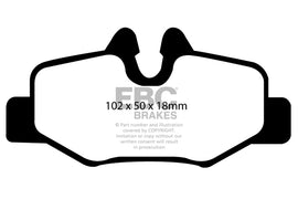 Pastiglie Freni Sportive EBC Gialle Posteriore MERCEDES-BENZ Viano 2.1 TD Cv  dal 2007 al 2014 Pinza Bosch Diametro disco 296mm