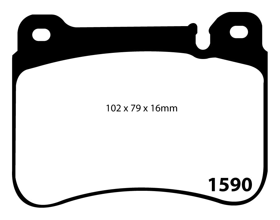 Pastiglie Freni Sportive EBC Gialle Anteriore MERCEDES-BENZ Classe C (W203)  Cv  dal 2001 al 2007 Pinza Brembo Diametro disco 330mm