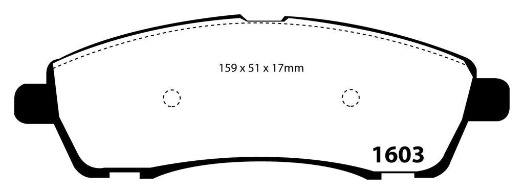 Pastiglie Freni Sportive EBC Gialle Posteriore FORD Excursion 5.4 Cv  dal 2000 al 2002 Pinza  Diametro disco 326mm