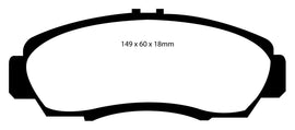Pastiglie Freni Sportive EBC Gialle Anteriore HONDA Accord Euro R CL1 2.2 Cv  dal 2000 al 2002 Pinza  Diametro disco 0mm