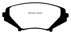 Pastiglie Freni Sportive EBC Gialle Anteriore MAZDA RX8 1.3 (Rotary) Cv  dal 2003 al 2012 Pinza Sumitomo Diametro disco 303mm