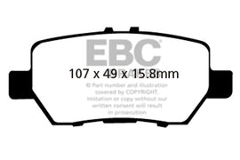 Pastiglie Freni Sportive EBC Gialle Posteriore HONDA Legend KB1 3.5 Cv  dal 2004 al 2008 Pinza  Diametro disco 304mm