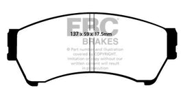 Pastiglie Freni Sportive EBC Gialle Anteriore MAZDA 6 GH 1.8 Cv 120 dal 2007 al 2013 Pinza  Diametro disco 299mm