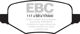 Pastiglie Freni Sportive EBC Gialle Posteriore FORD Edge (U387) 2.0 Turbo Cv 240 dal 2011 al 2014 Pinza  Diametro disco 330mm