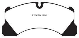 Pastiglie Freni Sportive EBC Gialle Anteriore VOLKSWAGEN Touareg (1st Gen) 3.0 TD Cv 240 dal 2008 al 2010 Pinza Brembo Diametro disco 368mm