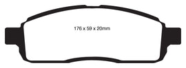 Pastiglie Freni Sportive EBC Gialle Anteriore FORD F-150  Cv  dal 2009 al 2022 Pinza  Diametro disco 330mm