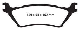 Pastiglie Freni Sportive EBC Gialle Posteriore FORD F-150  Cv  dal 2012 al 2014 Pinza  Diametro disco 348mm