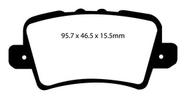 Pastiglie Freni Sportive EBC Gialle Posteriore HONDA Civic (8th Gen) FK 1.4 Cv  dal 2006 al 2012 Pinza TRW Diametro disco 260mm