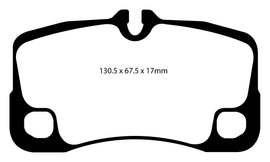 Pastiglie Freni Sportive EBC Gialle Posteriore PORSCHE 911 (997) 3.6 Carrera 4 Cv 345 dal 2008 al 2012 Pinza Brembo Diametro disco 330mm