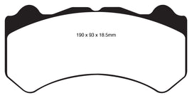 Pastiglie Freni Sportive EBC Gialle Anteriore NISSAN GT-R (R35) 3.8 Twin Turbo Cv 485 dal 2008 al 2011 Pinza Brembo Diametro disco 390mm