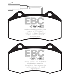 Pastiglie Freni Sportive EBC Gialle Anteriore FIAT Grande Punto Abarth 1.4 Turbo Cv 155 dal 2007 al 2010 Pinza Brembo Diametro disco 305mm