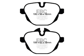 Pastiglie Freni Sportive EBC Gialle Posteriore BMW Serie 5 (F10) 518 2.0 TD Cv  dal 2013 al 2017 Pinza TRW Diametro disco 330mm