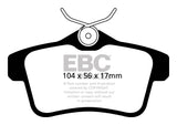 Pastiglie Freni Sportive EBC Gialle Posteriore CITROEN C4 2nd Generation 1.6 Turbo Cv 156 dal 2010 al 2018 Pinza  Diametro disco 267mm