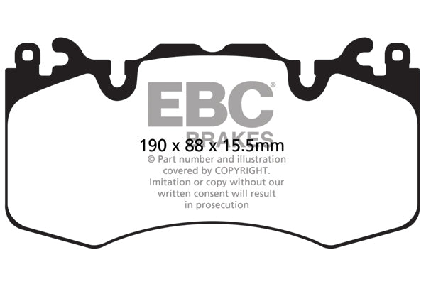 Pastiglie Freni Sportive EBC Gialle Anteriore LAND ROVER Defender 110 L663 2.0 TD Cv 200 dal 2020 al 2022 Pinza Brembo Diametro disco 380mm