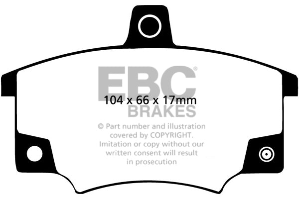 Pastiglie Freni EBC Ultimax Anteriore ALFA ROMEO 145 1.4 Cv  dal 1994 al 1996 Pinza Girling/TRW Diametro disco 257mm