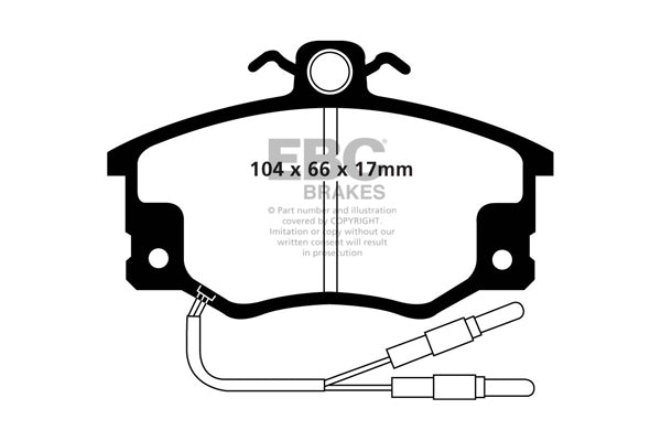 Pastiglie Freni EBC Ultimax Anteriore LANCIA Delta 1.6 GT Cv 105 dal 1983 al 1993 Pinza Girling/TRW Diametro disco 257mm