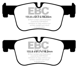 Pastiglie Freni Sportive EBC Gialle Anteriore BMW Serie 1 (F20) 118 1.6 Turbo Cv  dal 2011 al 2016 Pinza ATE Diametro disco 300mm
