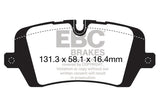 Pastiglie Freni Sportive EBC Gialle Posteriore LAND ROVER Defender 110 L663 2.0 TD Cv 200 dal 2020 al 2022 Pinza TRW Diametro disco 365mm