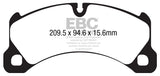 Pastiglie Freni Sportive EBC Gialle Anteriore PORSCHE Cayenne (92A) 3.0 TD Cv  dal 2010 al 2017 Pinza Brembo Diametro disco 350mm