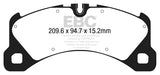 Pastiglie Freni Sportive EBC Gialle Anteriore PORSCHE Macan 3.0 TD Cv 211 dal 2014 al 2018 Pinza Brembo Diametro disco 350mm