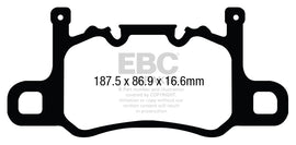 Pastiglie Freni Sportive EBC Gialle Posteriore PORSCHE 911 (991) 3.8 GT3 Cv 475 dal 2013 al 2015 Pinza Brembo Diametro disco 380mm