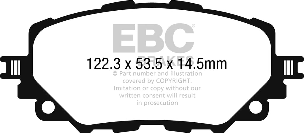 Pastiglie Freni Sportive EBC Gialle Anteriore MAZDA MX5 (Mk4) ND 1.5 Cv 130 dal 2015 al 2022 Pinza Advics Diametro disco 258mm