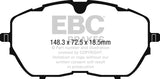 Pastiglie Freni Sportive EBC Gialle Anteriore PEUGEOT 308 (Mk2) 1.6 Turbo Cv 205 dal 2015 al 2021 Pinza Bosch Diametro disco 330mm