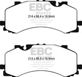 Pastiglie Freni Sportive EBC Gialle Anteriore AUDI A8 quattro D5 4.0 TD Cv 435 dal 2018 al 2019 Pinza Akebono Diametro disco 400mm
