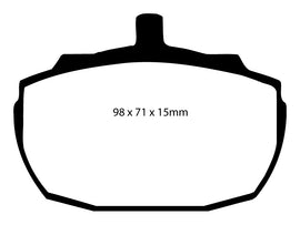 Pastiglie Freni Sportive EBC Gialle Anteriore MG R V8 3.9 Cv 190 dal 1992 al 1996 Pinza Lockheed Diametro disco 270mm