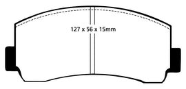 Pastiglie Freni Sportive EBC Gialle Anteriore TOYOTA Celica RA28 2 Cv  dal 1970 al 1977 Pinza Akebono Diametro disco 0mm