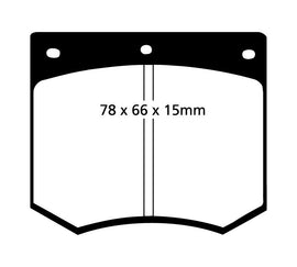 Pastiglie Freni Sportive EBC Gialle Anteriore FORD Capri (Mk1) 1.3 GT Cv  dal 1972 al 1973 Pinza Girling/TRW Diametro disco 245mm