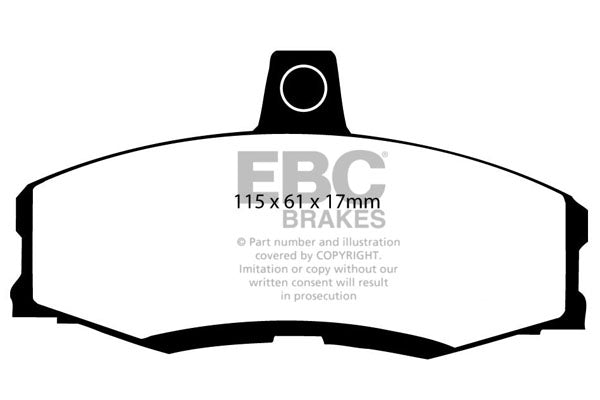 Pastiglie Freni EBC Ultimax Anteriore SKODA Favorit 1.3 Cv  dal 1988 al 1993 Pinza Girling/TRW Diametro disco 236mm