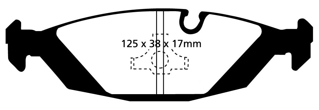 Pastiglie Freni Sportive EBC Gialle Posteriore BMW Serie 3 (E30) 316 1.6 Cv  dal 1982 al 1993 Pinza ATE Diametro disco 258mm