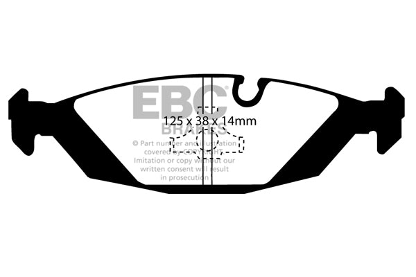 Pastiglie Freni EBC Ultimax Posteriore VOLVO 440 1.7 Cv  dal 1989 al 1991 Pinza ATE Diametro disco 228mm