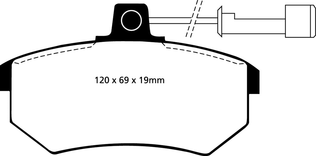 Pastiglie Freni Sportive EBC Gialle Anteriore AUDI 100 1.8 Cv  dal 1982 al 1984 Pinza Girling/TRW Diametro disco 256mm