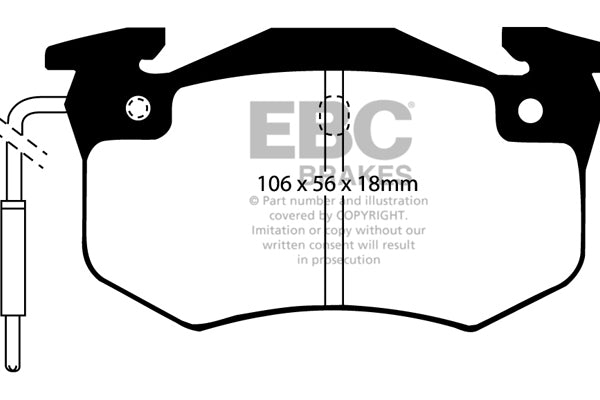 Pastiglie Freni EBC Ultimax Anteriore CITROEN BX 1.4 Cv  dal 1982 al 1993 Pinza Bendix Diametro disco 266mm