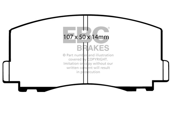 Pastiglie Freni EBC Ultimax Anteriore MITSUBISHI Cordia 1.4 Cv  dal 1982 al 1985 Pinza  Diametro disco 0mm