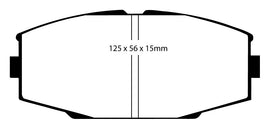 Pastiglie Freni Sportive EBC Gialle Anteriore TOYOTA Crown 2.8 Cv  dal 1983 al 1987 Pinza  Diametro disco 0mm