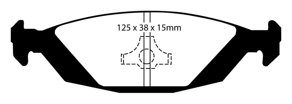 Pastiglie Freni Sportive EBC Gialle Posteriore SAAB 900 2.0 Cv  dal 1988 al 1992 Pinza ATE Diametro disco 258mm