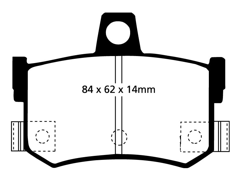 Pastiglie Freni Sportive EBC Gialle Posteriore MG F 1.6 Cv  dal 2000 al 2002 Pinza Girling/TRW Diametro disco 240mm