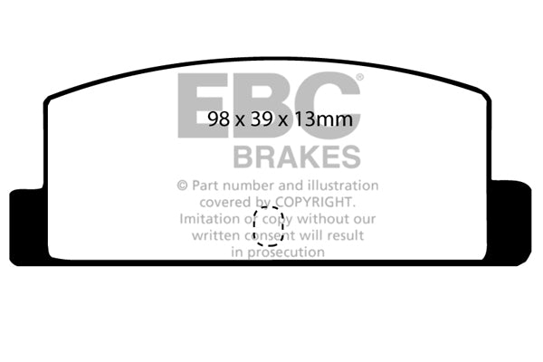 Pastiglie Freni EBC Ultimax Posteriore MAZDA RX7 2.3 (1.1) Cv  dal 1981 al 1983 Pinza  Diametro disco 236mm