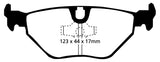 Pastiglie Freni Sportive EBC Gialle Posteriore BMW Serie 5 (E34) 518 1.8 Cv  dal 1988 al 1996 Pinza ATE Diametro disco 300mm