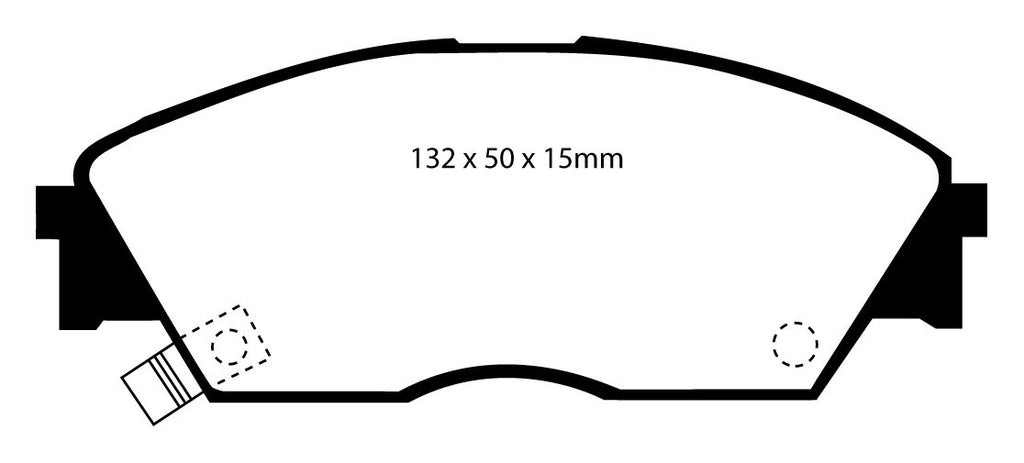 Pastiglie Freni Sportive EBC Gialle Anteriore HONDA Civic (4th Gen) EC 1.4 Cv  dal 1987 al 1991 Pinza Akebono Diametro disco 242mm