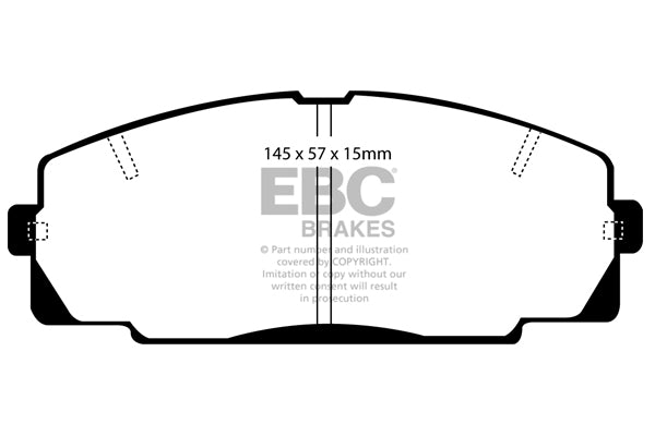 Pastiglie Freni Sportive EBC Gialle Anteriore TOYOTA Granvia 2.7 Cv  dal 1995 al 1997 Pinza  Diametro disco 286mm