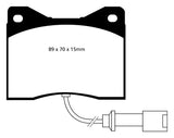 Pastiglie Freni Sportive EBC Gialle Anteriore BMW 1800 1.8 Cv 90 dal 1968 al 1971 Pinza ATE Diametro disco 272mm
